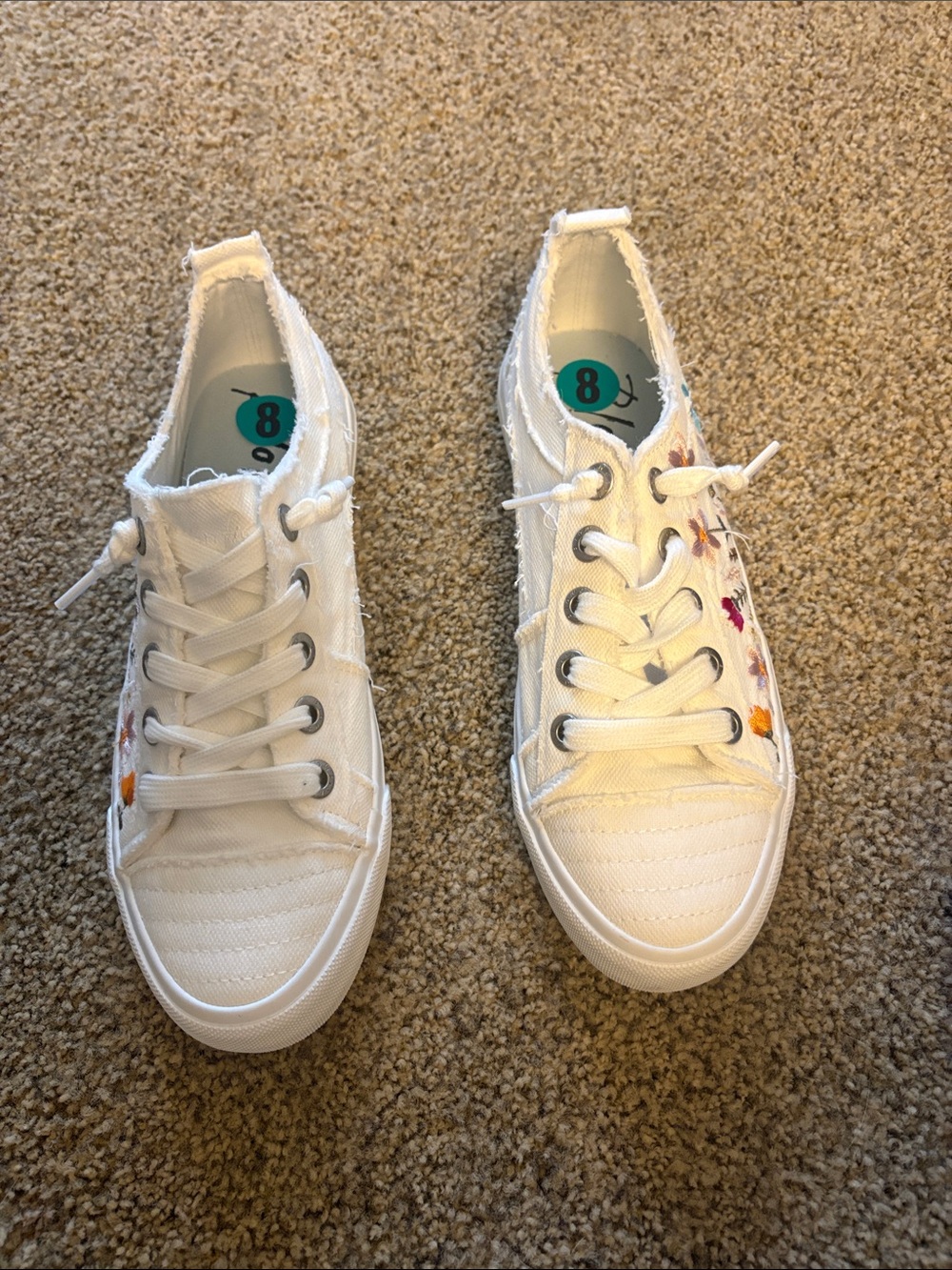 Blowfish white canvas sneakers with multicolor floral embroidery - Picture 3 of 7